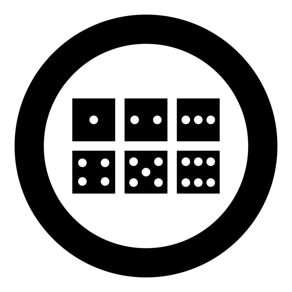 Dice nubes icon black color in circle vector