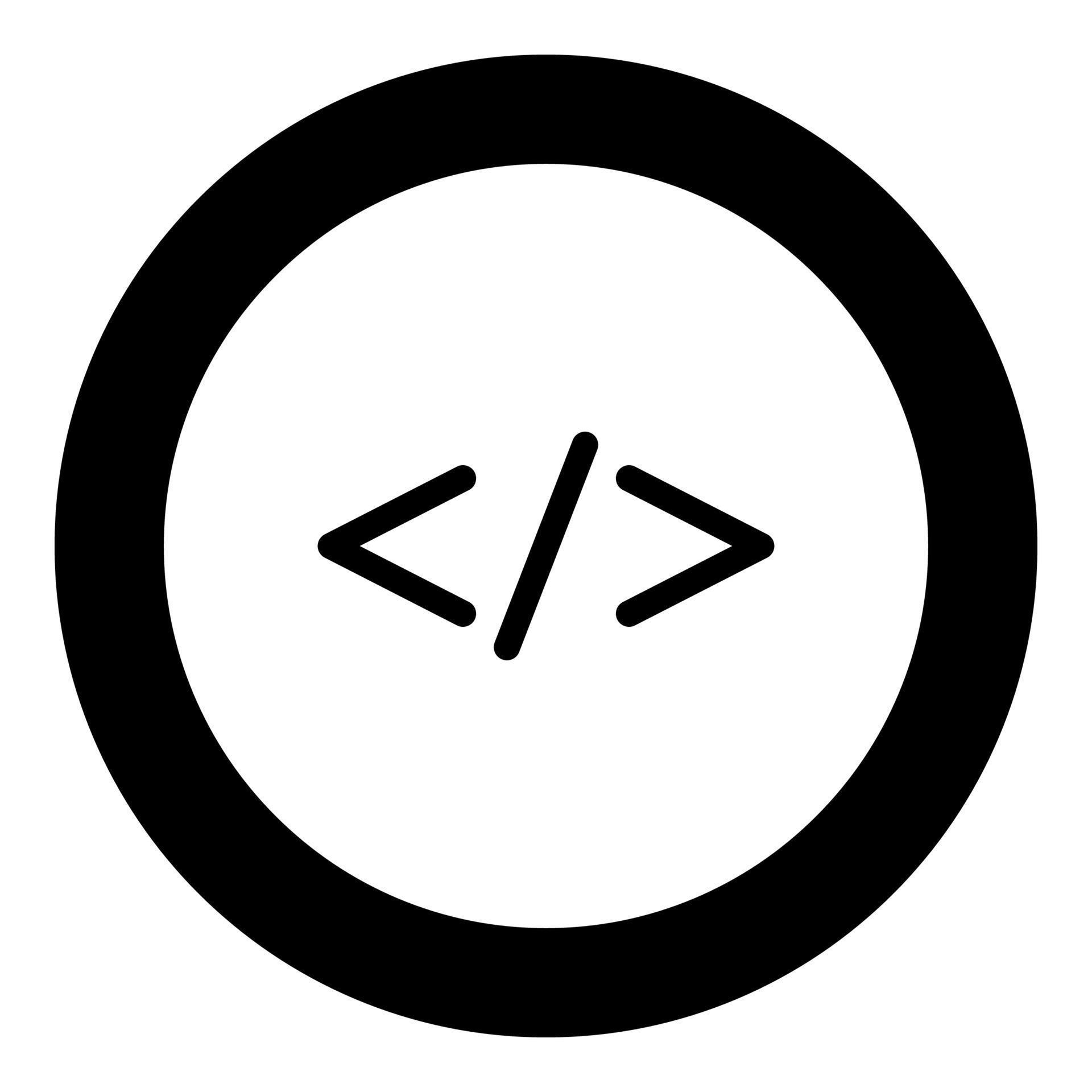 Symbol code icon black color in circle 7013804 Vector Art at Vecteezy