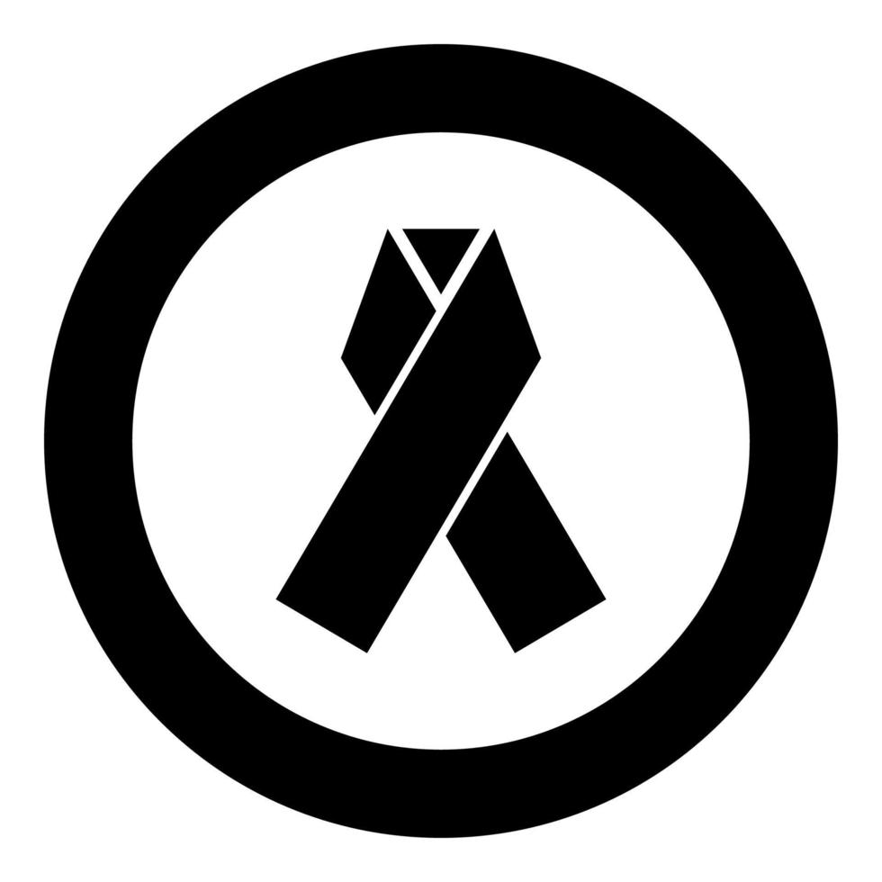 Ribbon icon black color in circle vector