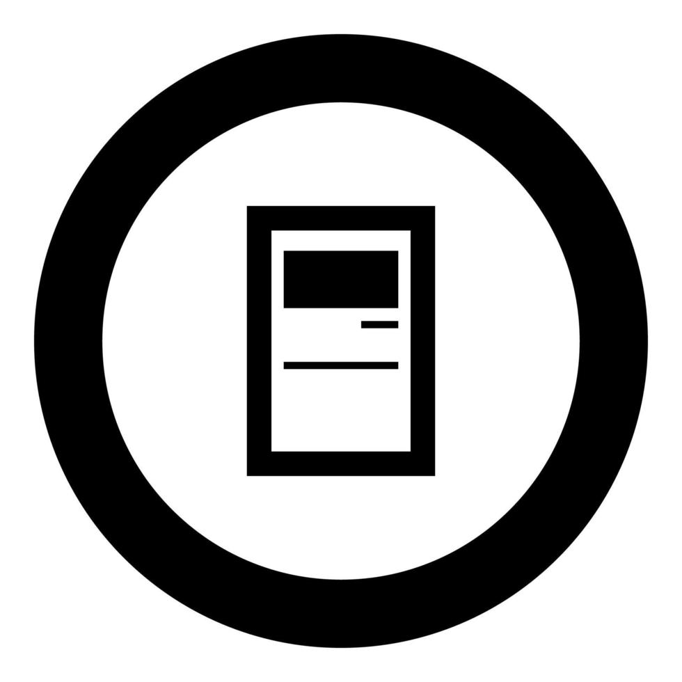 Service terminal black icon in circle vector illustration