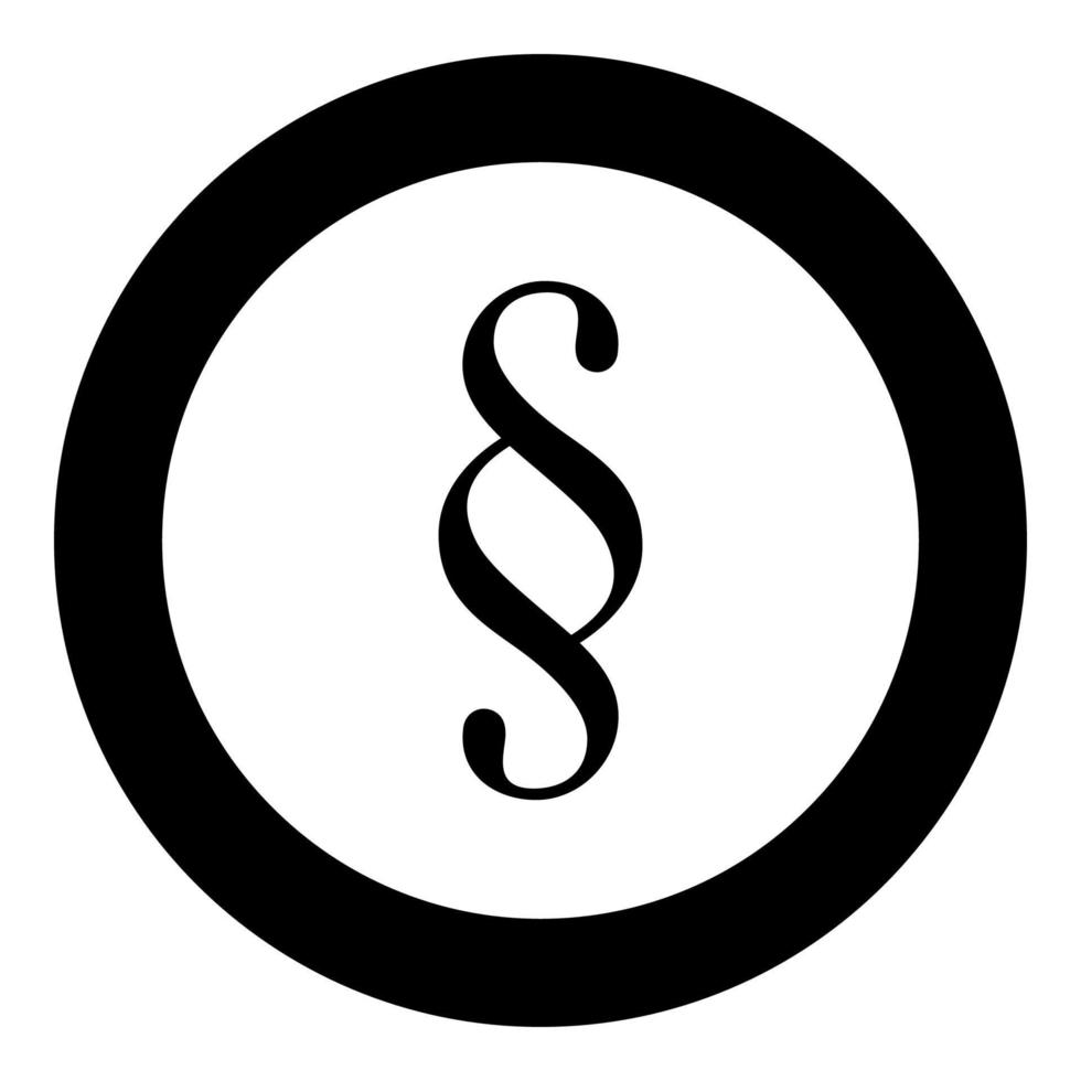 Paragraph symbol black icon in circle vector