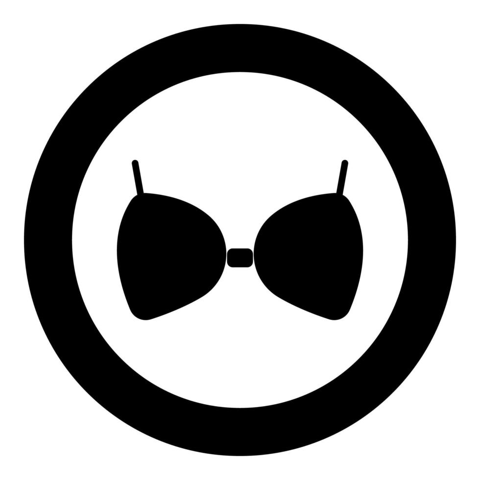 Bra icon black color in circle or round vector