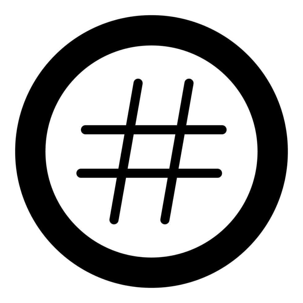 Hashtag icon black color in circle 7013941 Vector Art at Vecteezy