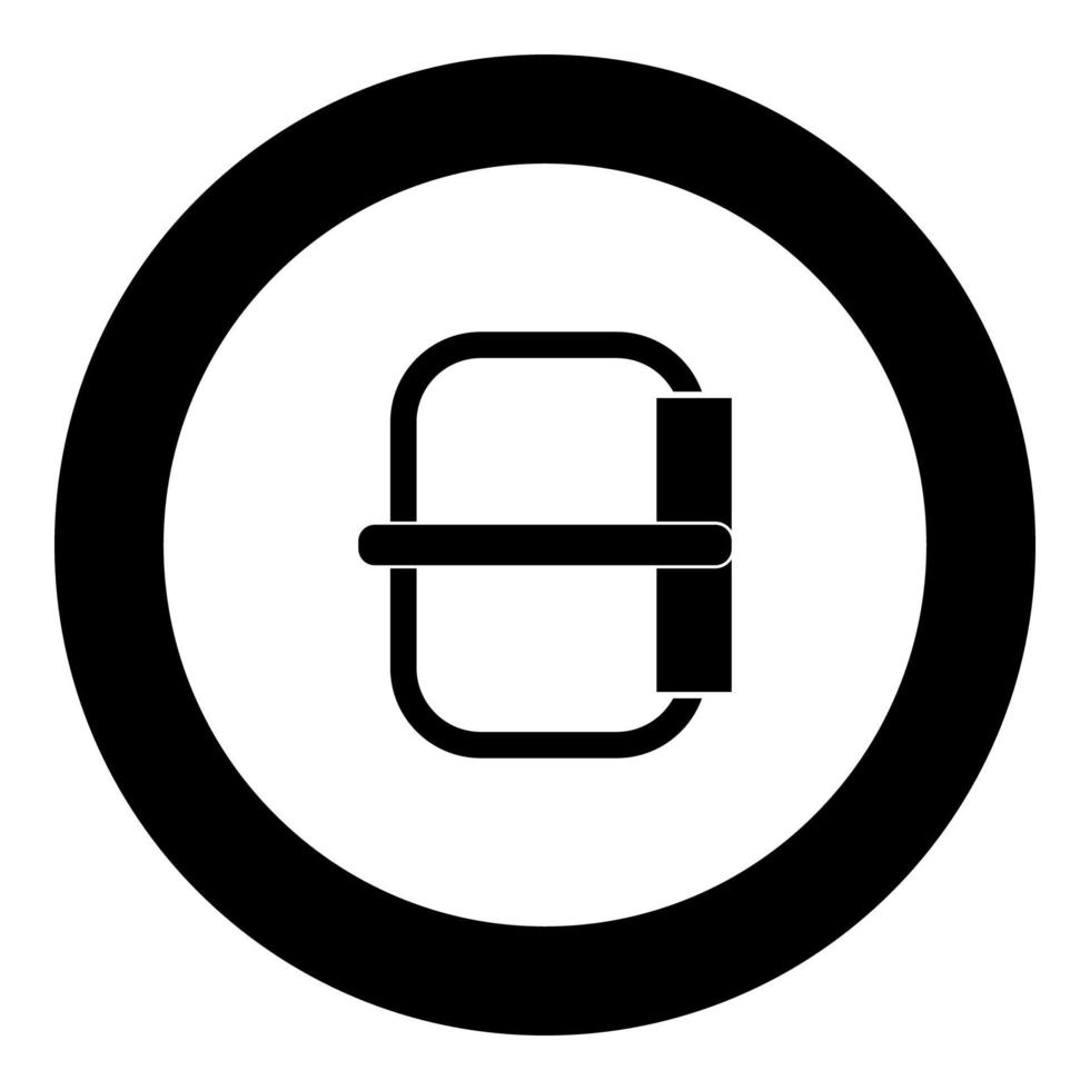 Buckle icon black color in circle vector