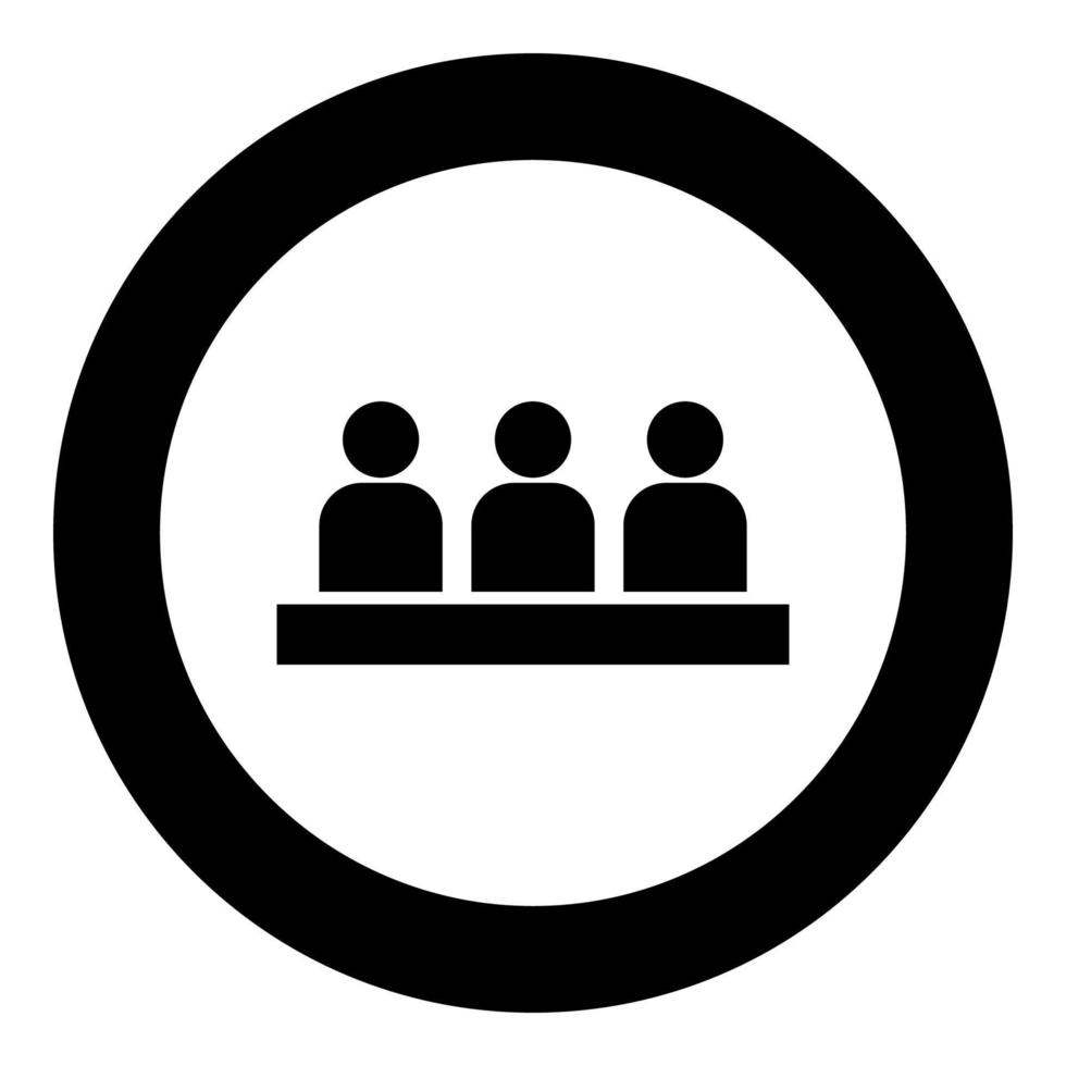 Board meeting - business concept icon black color in circle vector