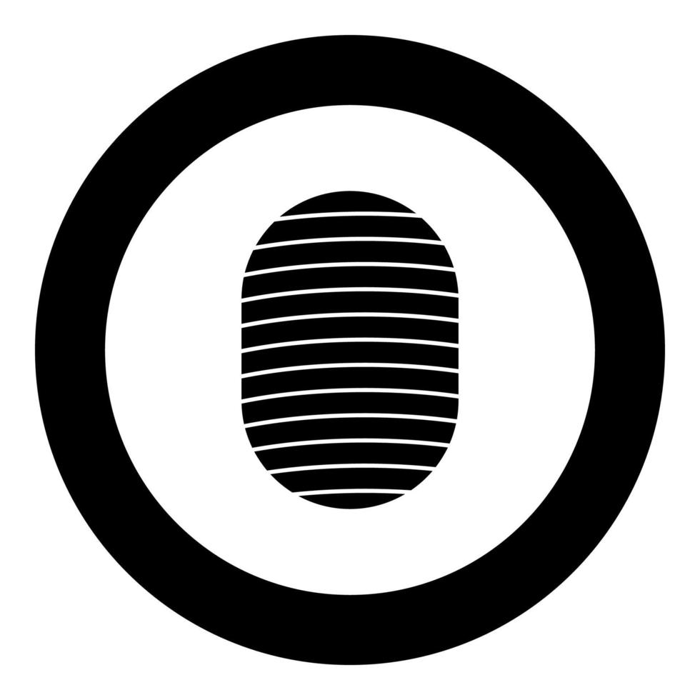 icono de huella digital color negro en círculo vector