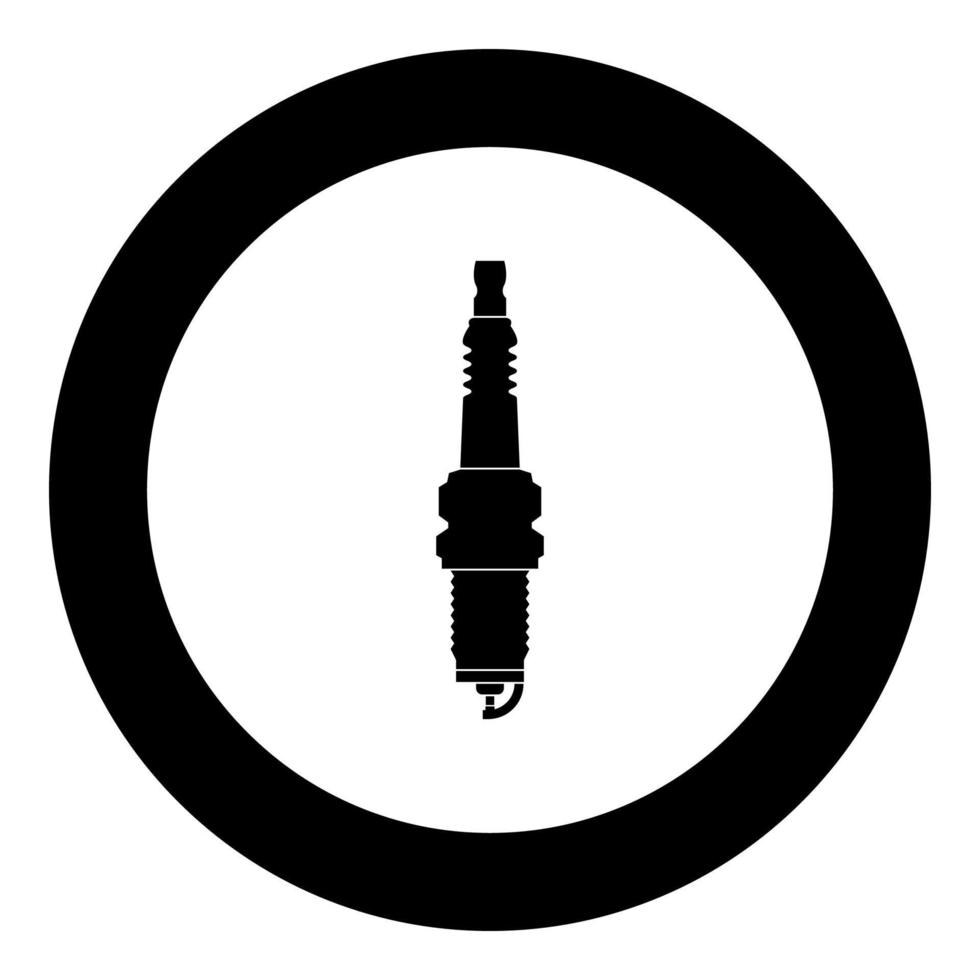 Spark plug icon black color in circle vector
