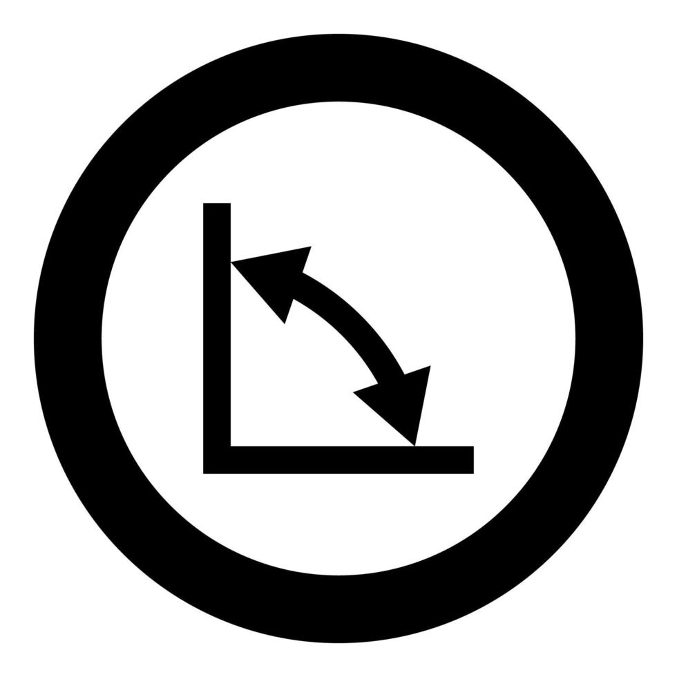 Geometry math signs symbols black icon in circle vector illustration