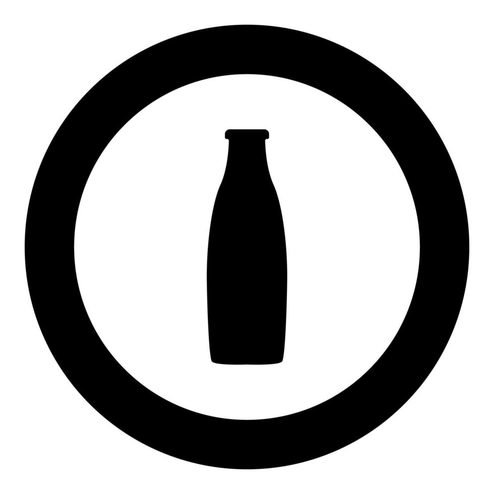 Bottle black icon in circle vector illustration