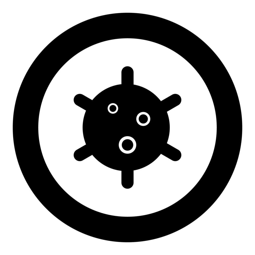Virus black icon in circle vector