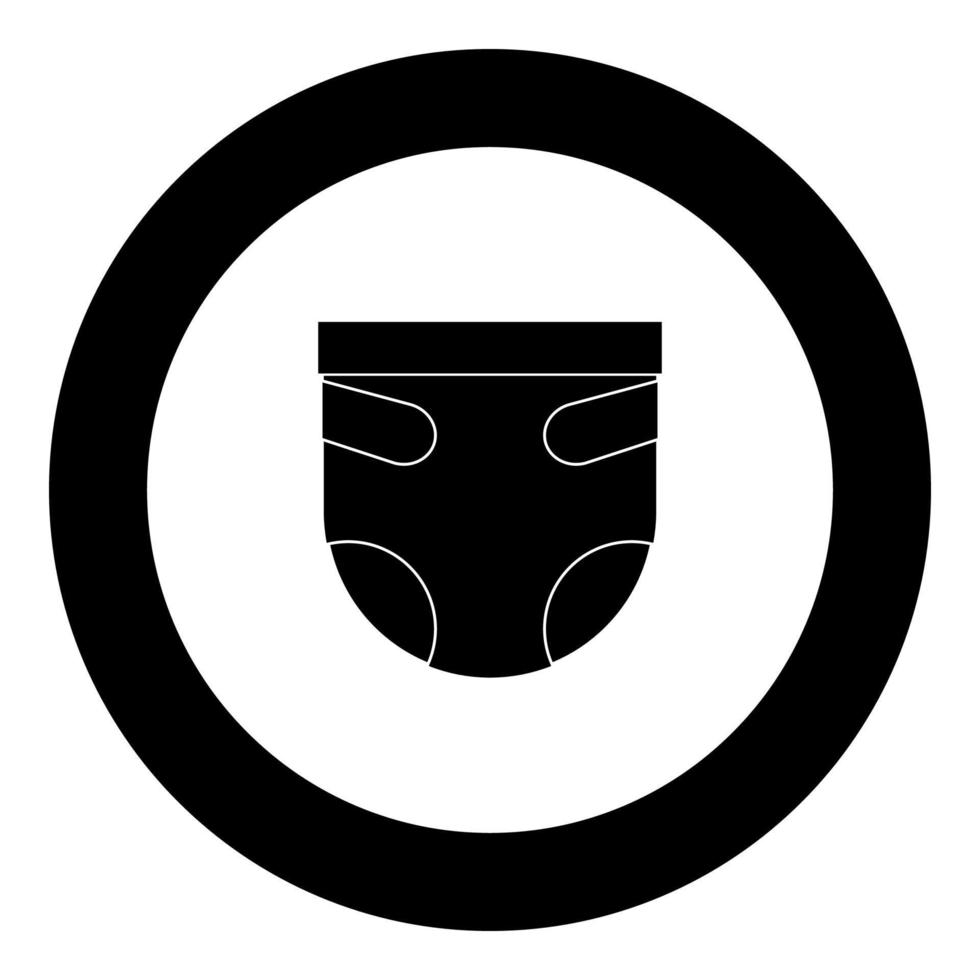 Diaper or nappy icon in round black color vector illustration