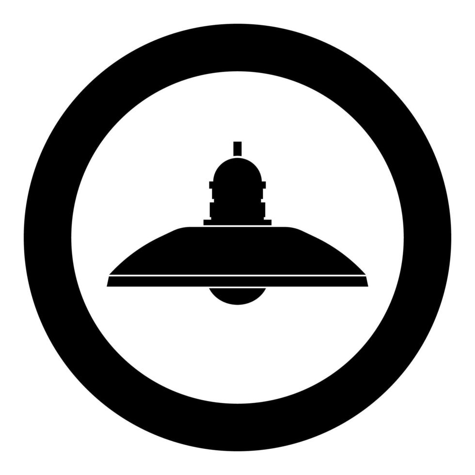 Retro household lamp and floor lamp icon black color in circle vector