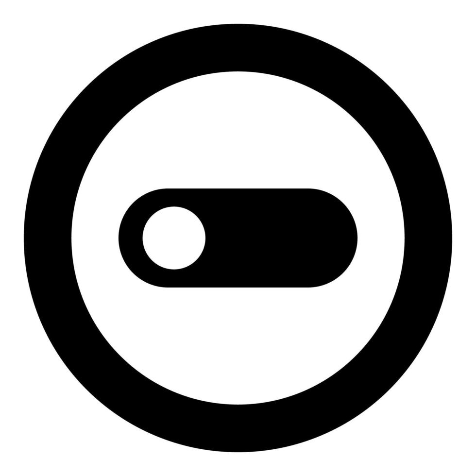 Toggle switch black icon in circle vector illustration isolated .