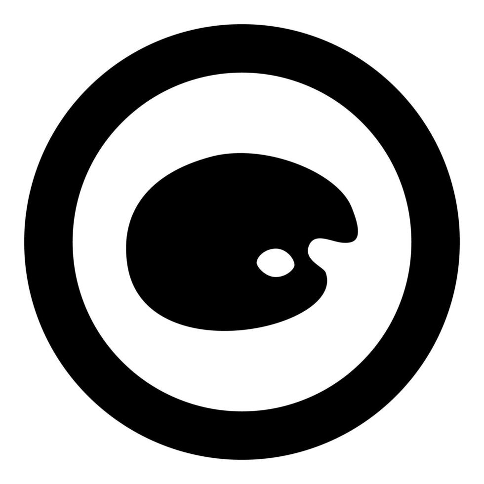 Palette icon black color in circle vector