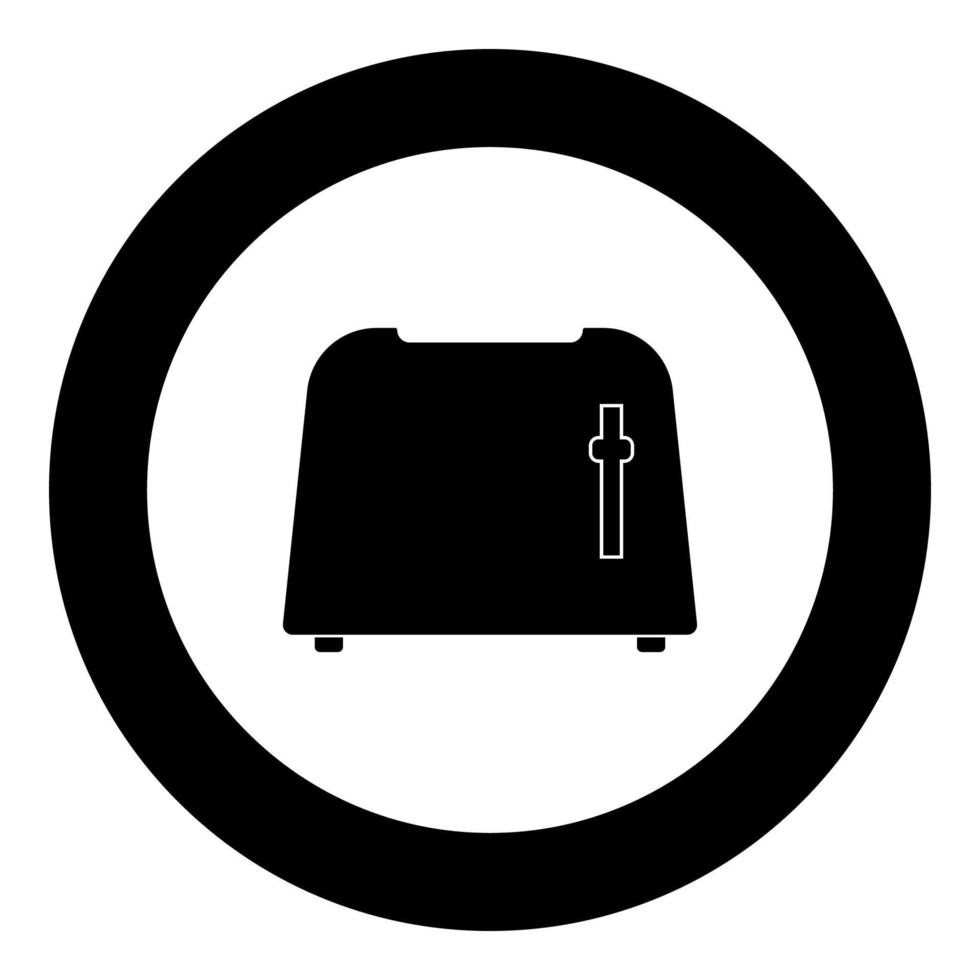 Toaster icon black color in circle vector