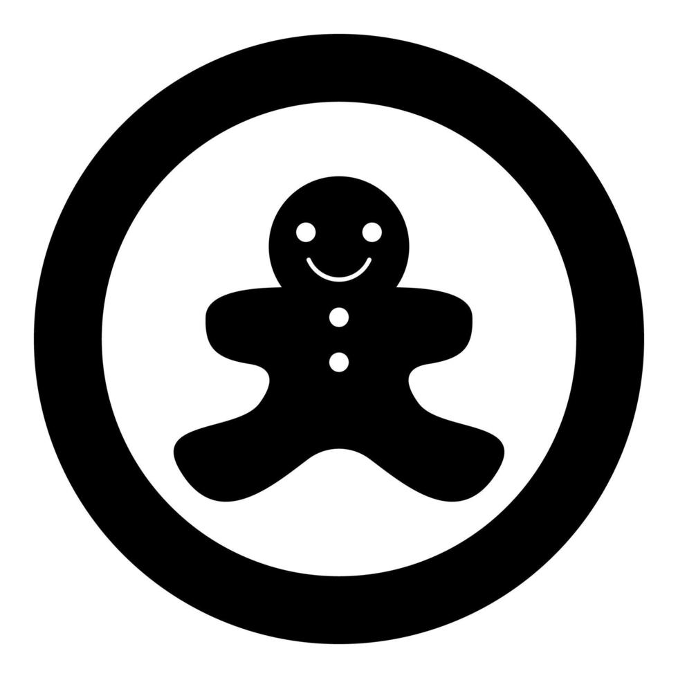 Christmas cookie black icon in circle vector