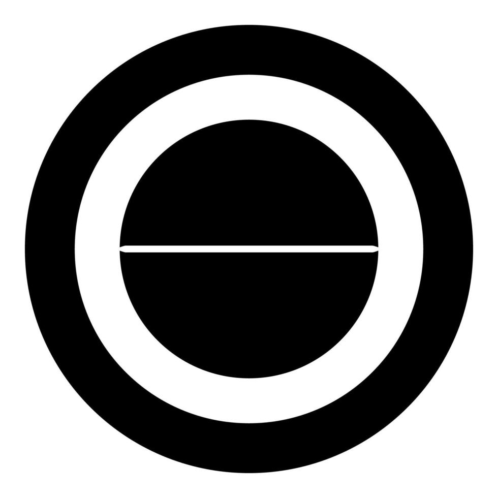 icono de píldora médica color negro en círculo vector