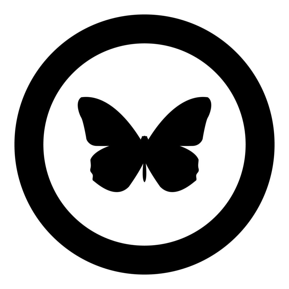 Butterfly icon black color in circle vector