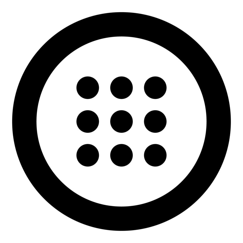 Dial button icon black color in circle vector