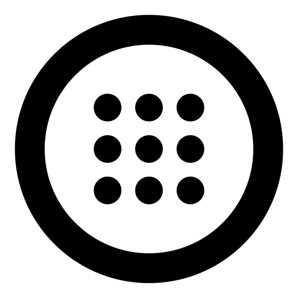 Dial button icon black color in circle vector