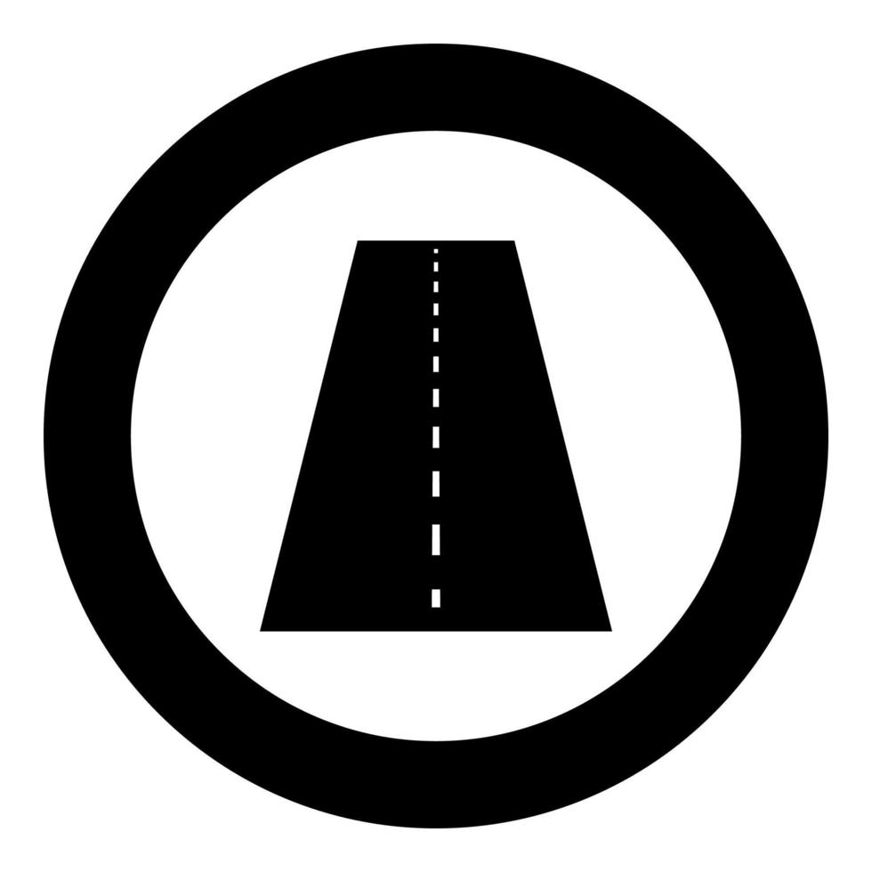 Road icon black color in circle vector