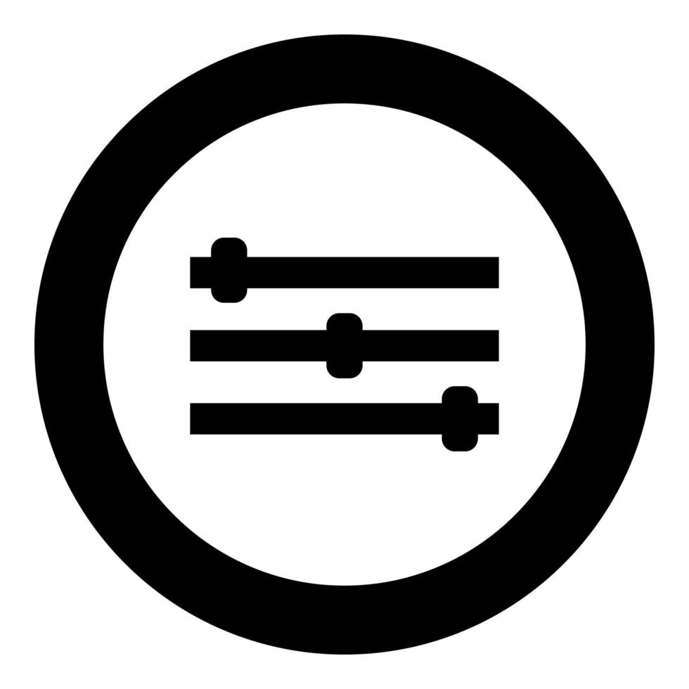 Control panel icon black color in circle vector