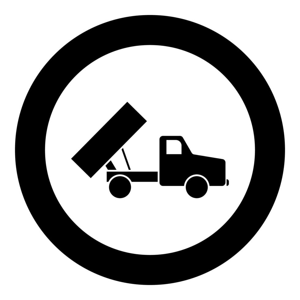 Dumper icon black color in circle vector