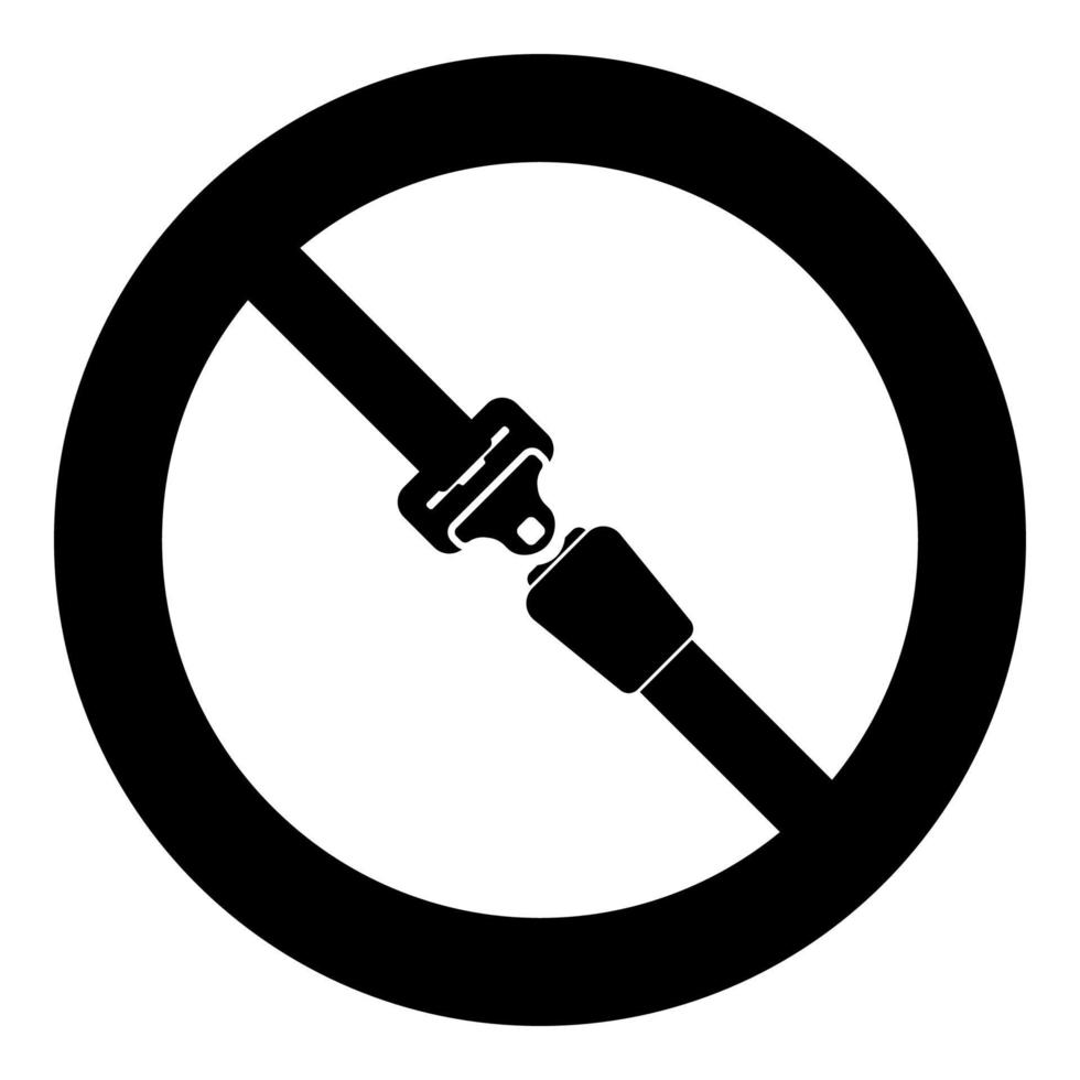 Seat belt icon black color vector illustration simple image