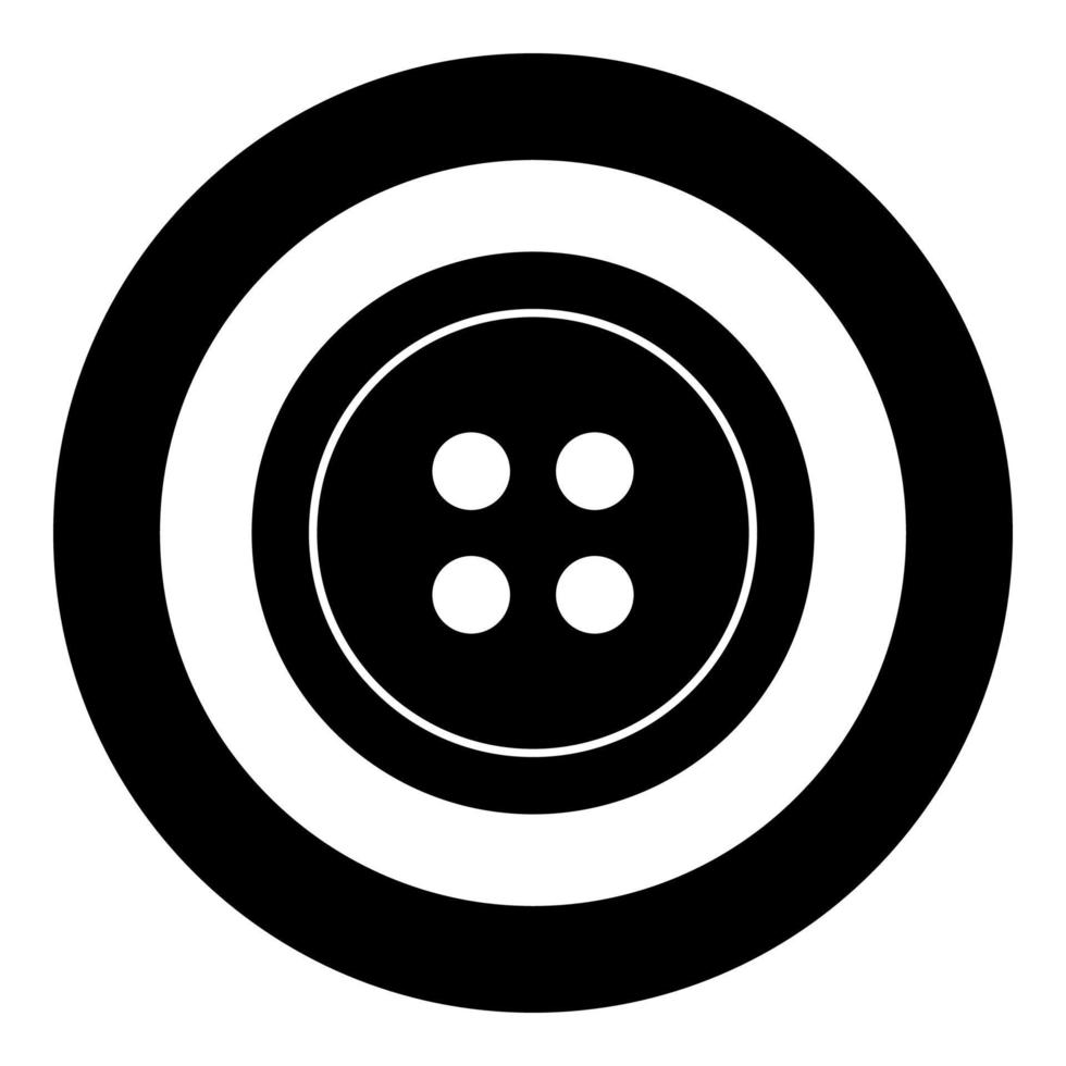 Clothing button icon black color in circle or round vector