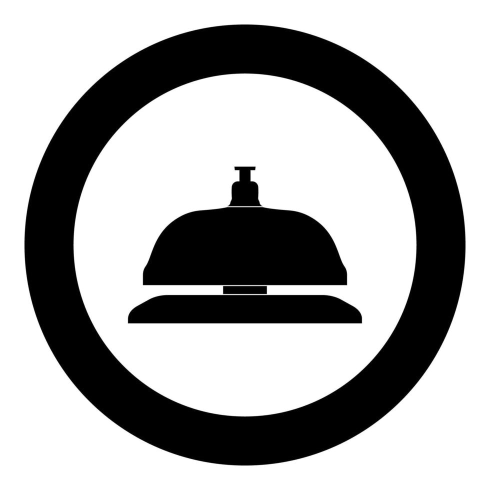 Reception bell icon black color in circle vector