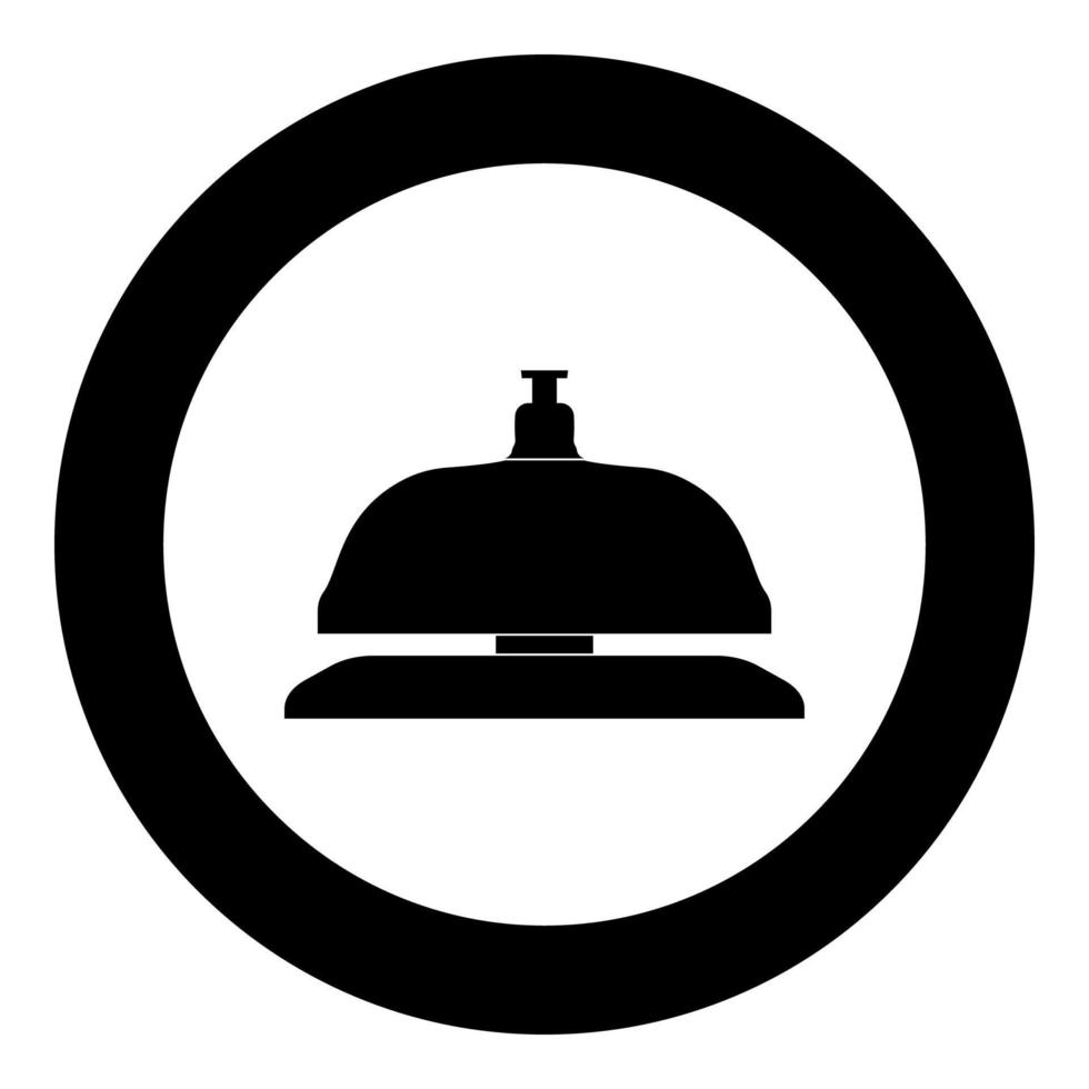 Reception bell icon black color in circle vector