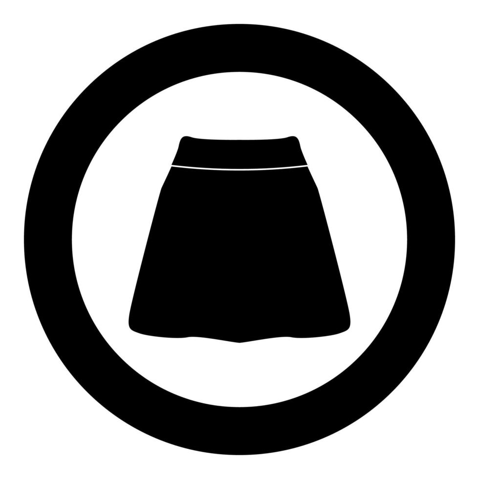 Skirt black icon in circle vector illustration isolated .