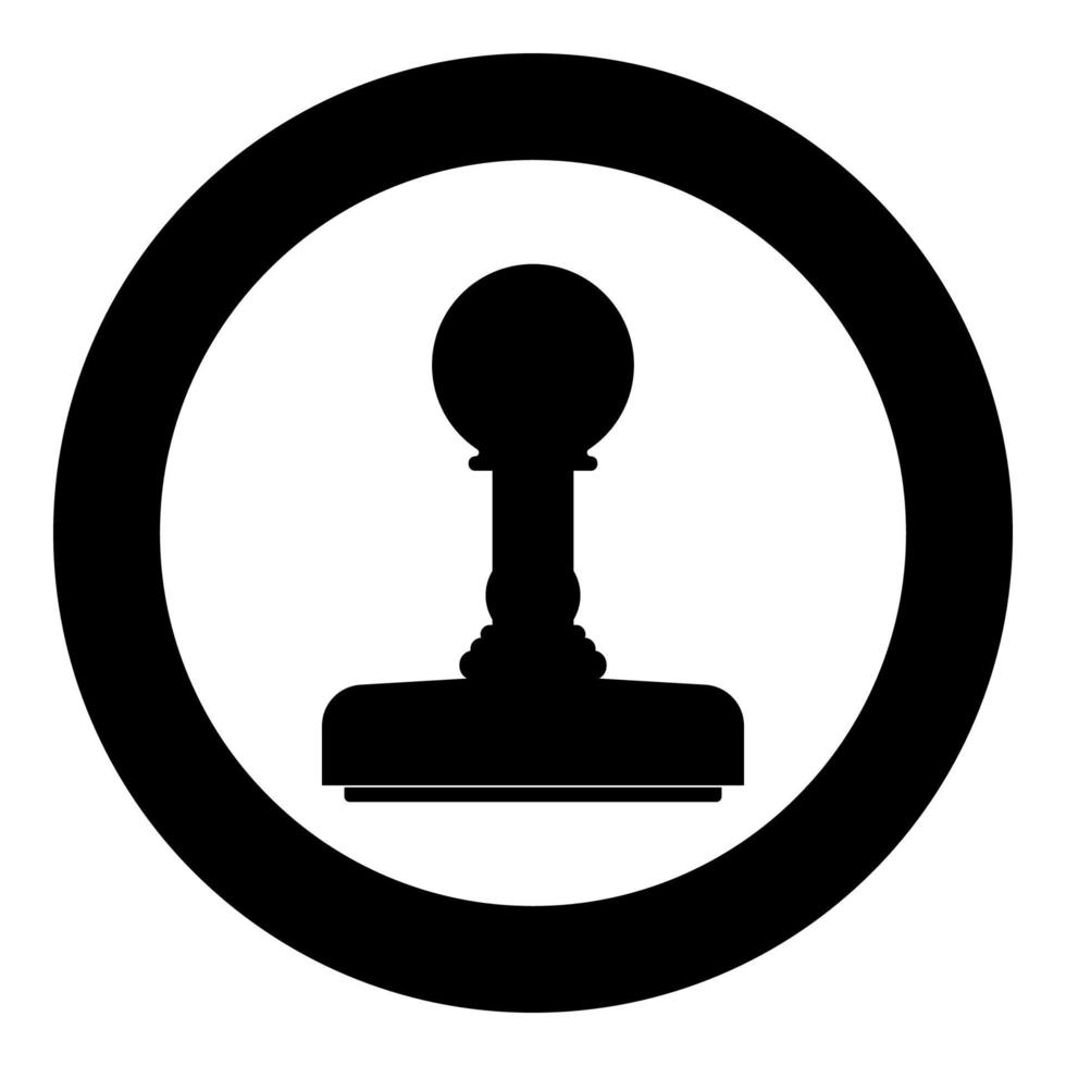Rubber stamps icon black color in circle vector