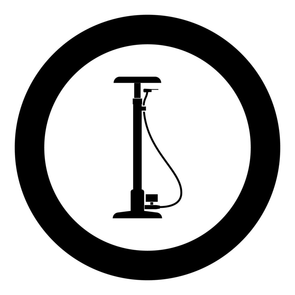Bicycle pump black icon in circle vector