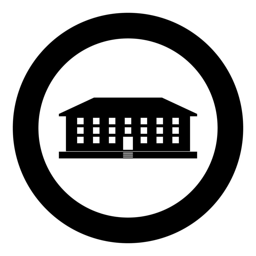 School building icon black color vector illustration simple image