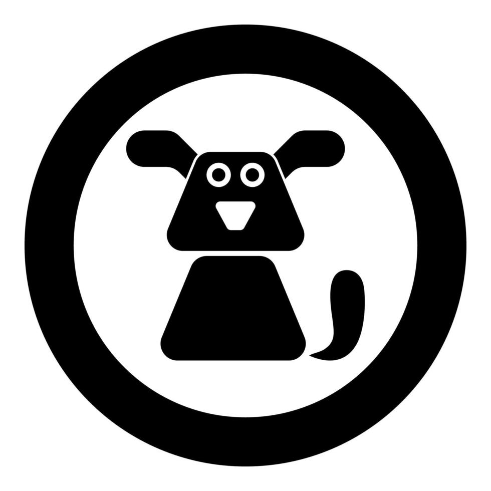 Dog icon black color vector illustration simple image