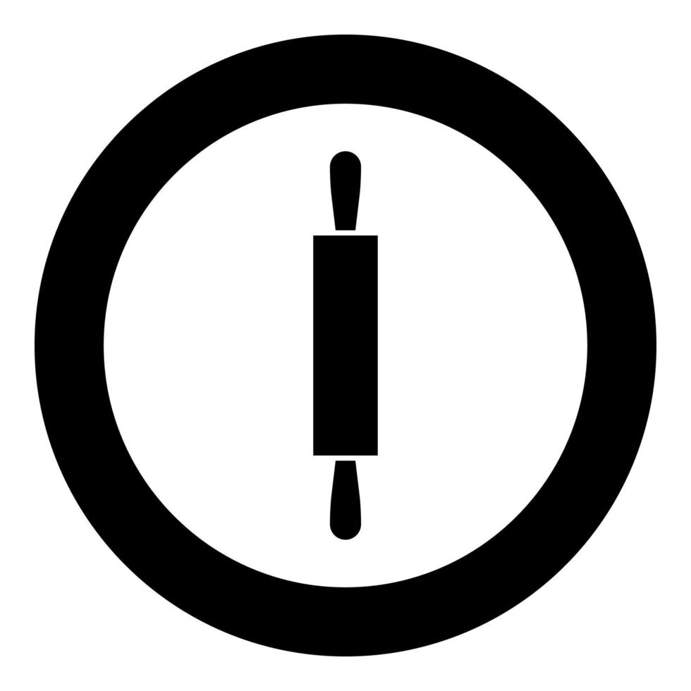 Rolling pin icon black color in circle vector