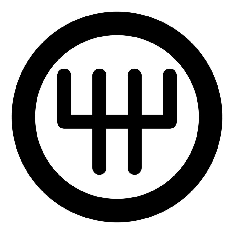 Speed shifter icon black color in circle vector