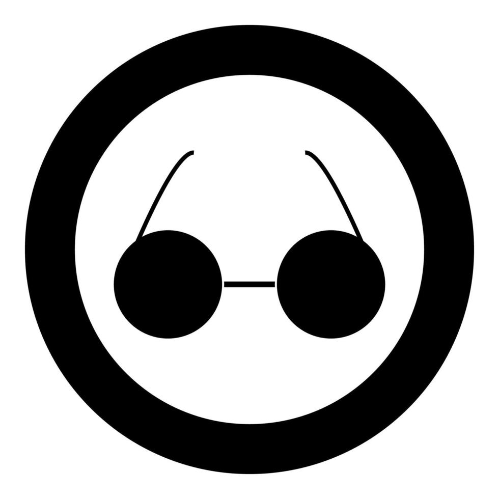 Glasses icon black color in circle vector