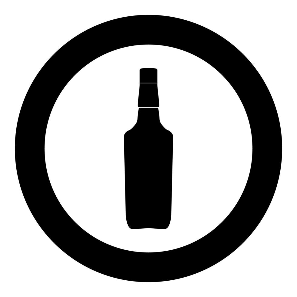 Whisky icon black color in circle vector