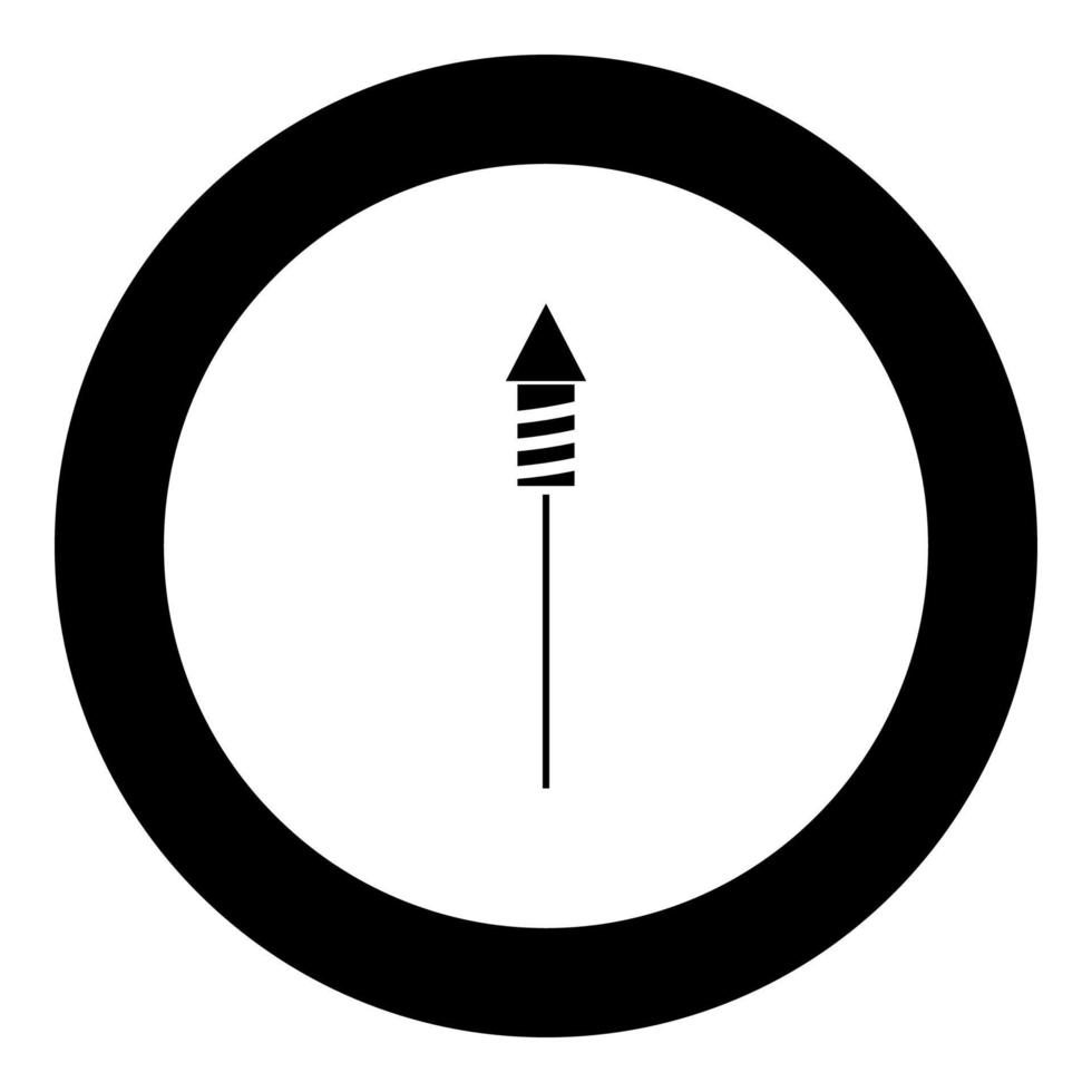 Rockets for fireworks icon black color in circle vector