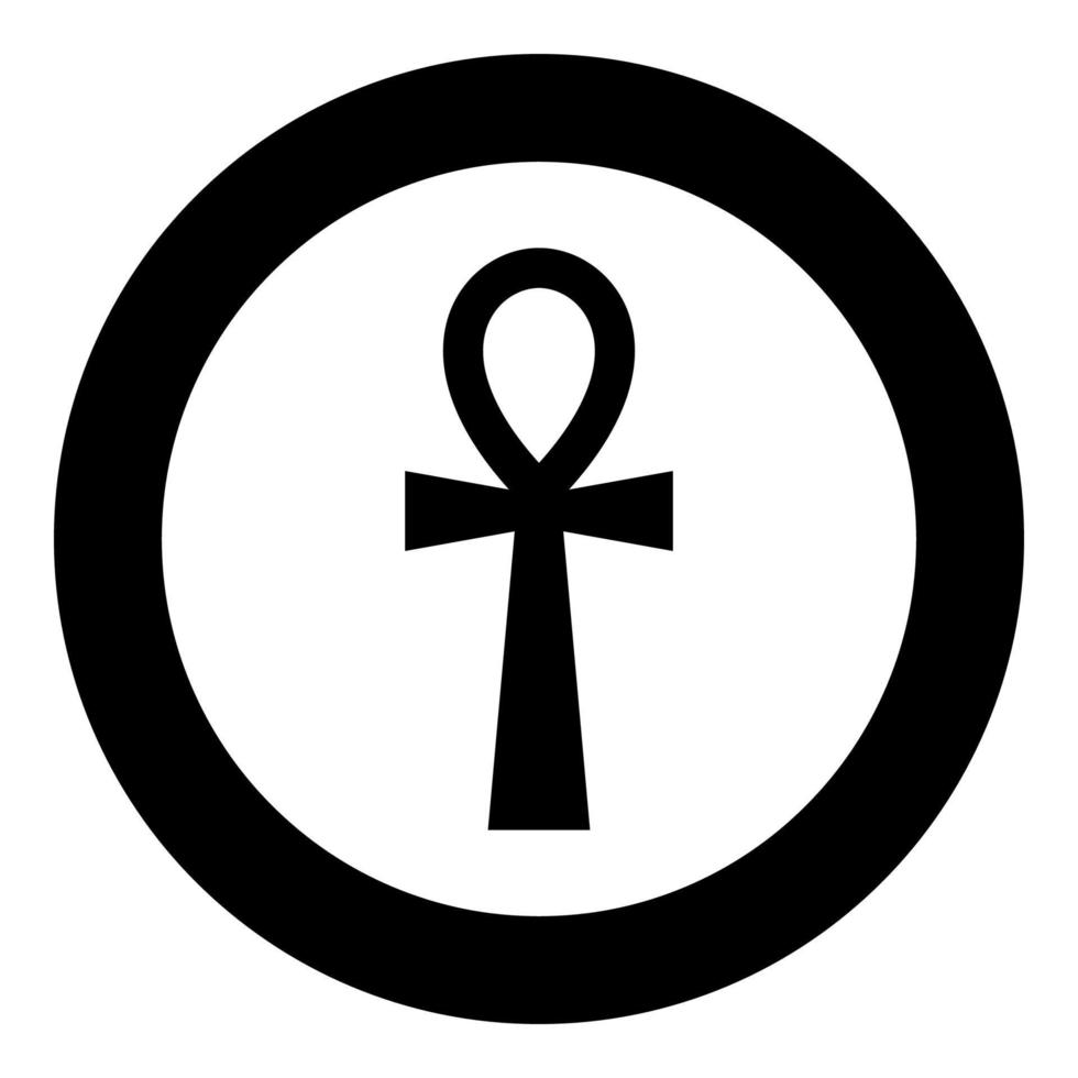 Coptic cross Ankh icon black color vector illustration simple image