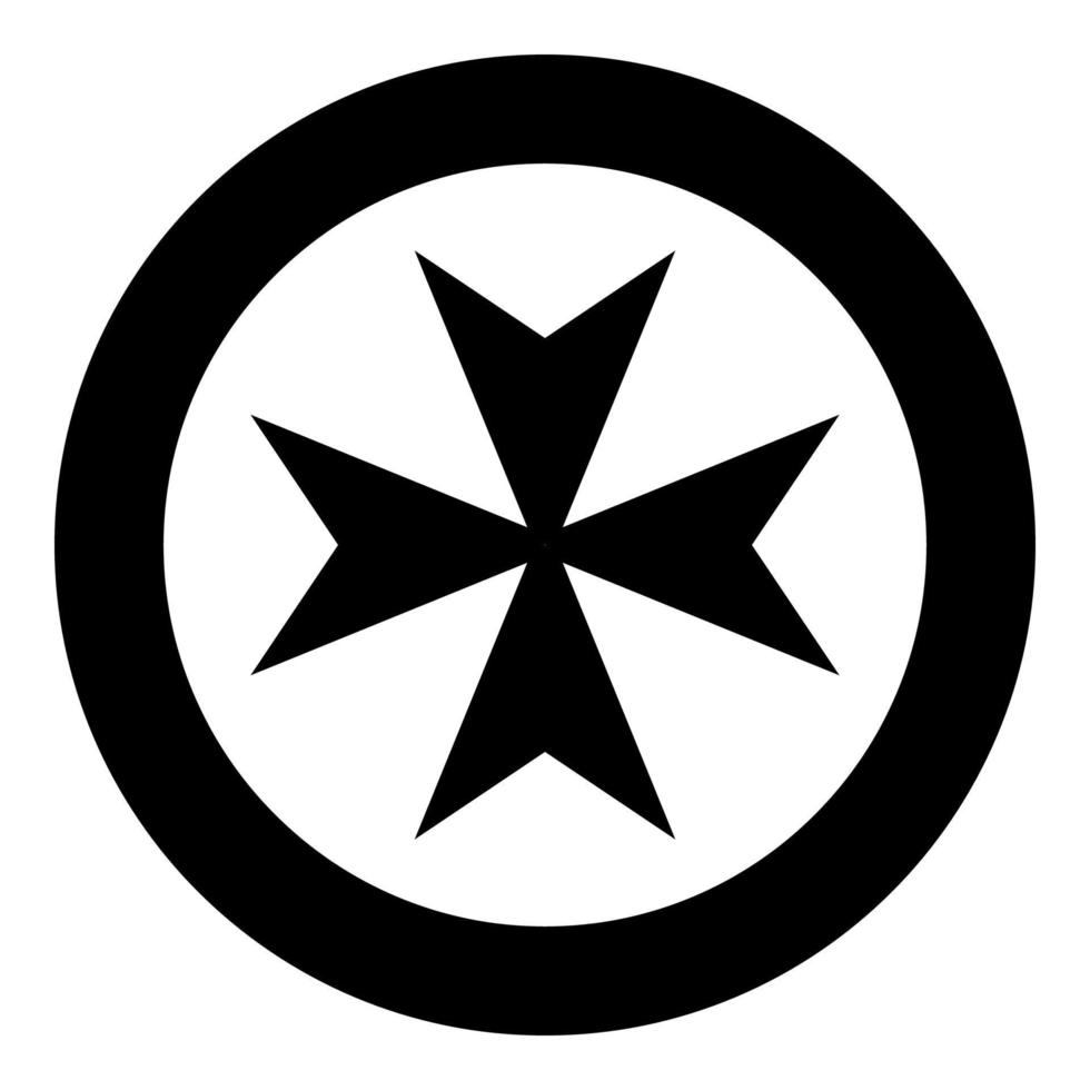 Maltese cross icon black color vector illustration simple image