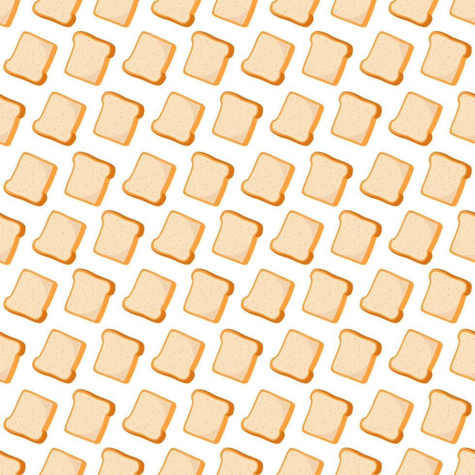 Seamless pattern with whole white loaf bread. Print of bakery products, pastries, dough food. Vector flat illustration