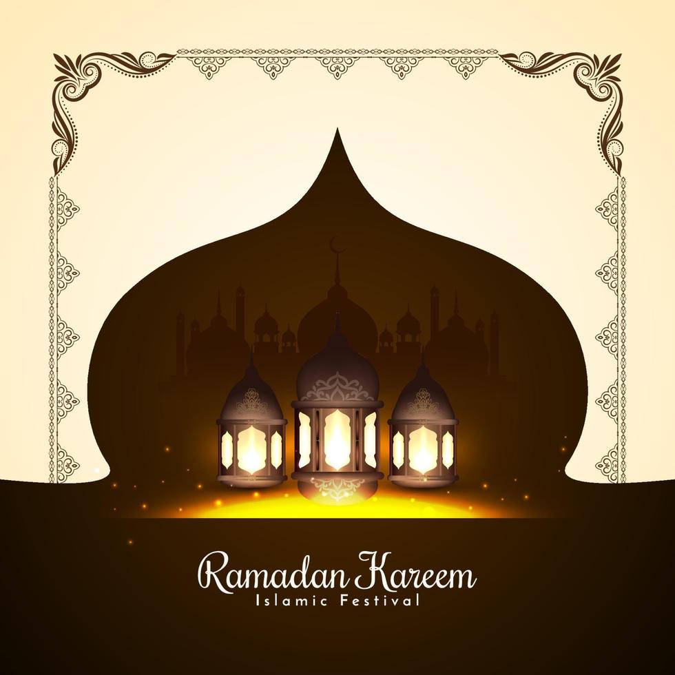 Stylish Ramadan Kareem Islamic Holy festival greeting background design vector