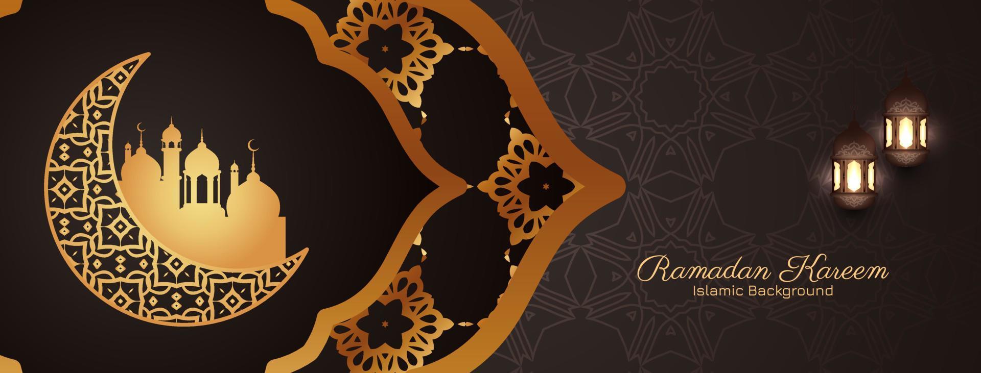 Ramadan Kareem islamic traditional festival banner design vector