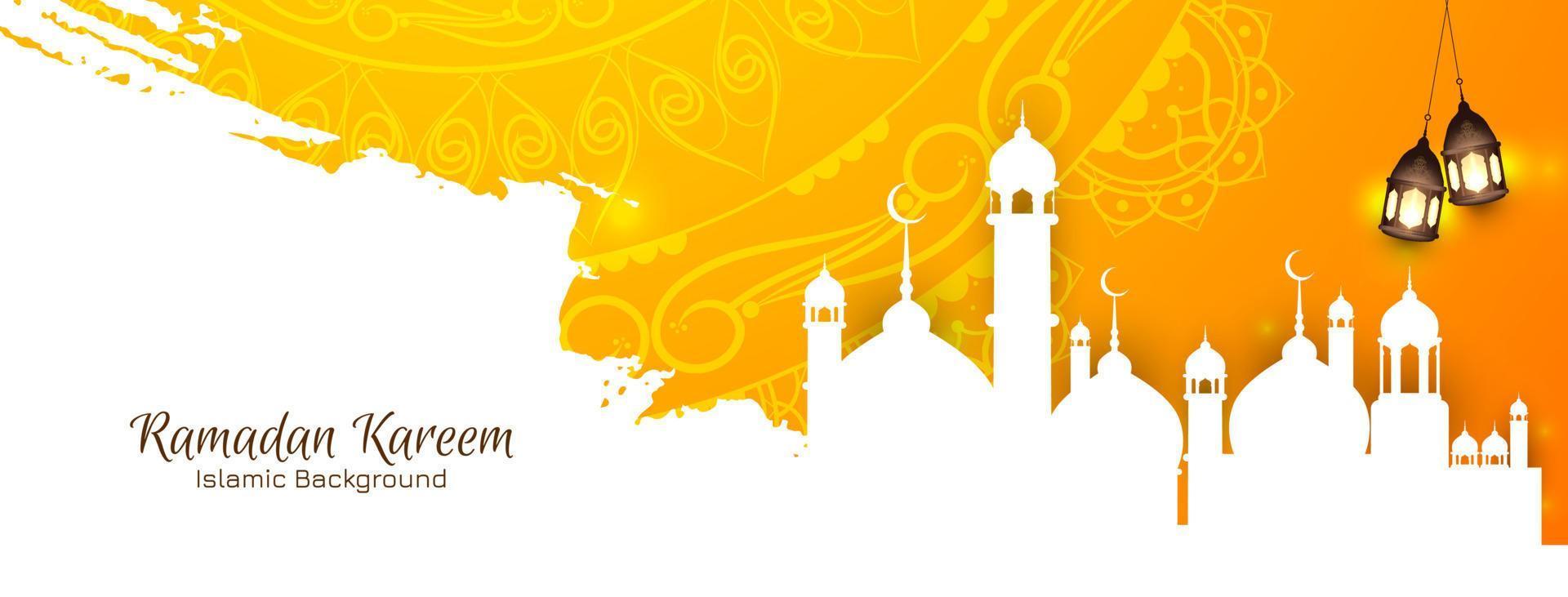 ramadan kareem festival islámico elegante diseño de banner decorativo vector