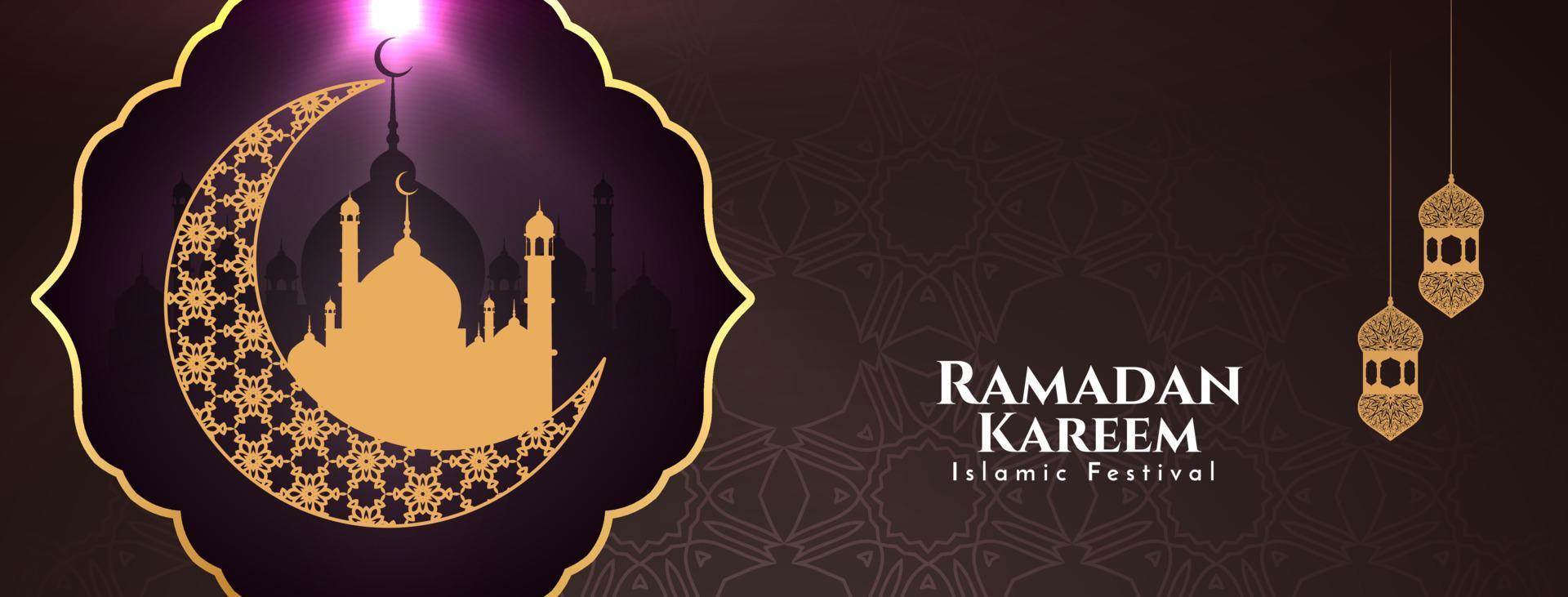 Ramadan Kareem islamic festival celebration cultural banner vector