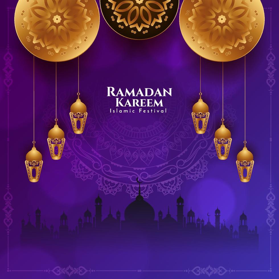 Ramadan Kareem Islamic cultural festival elegant background vector