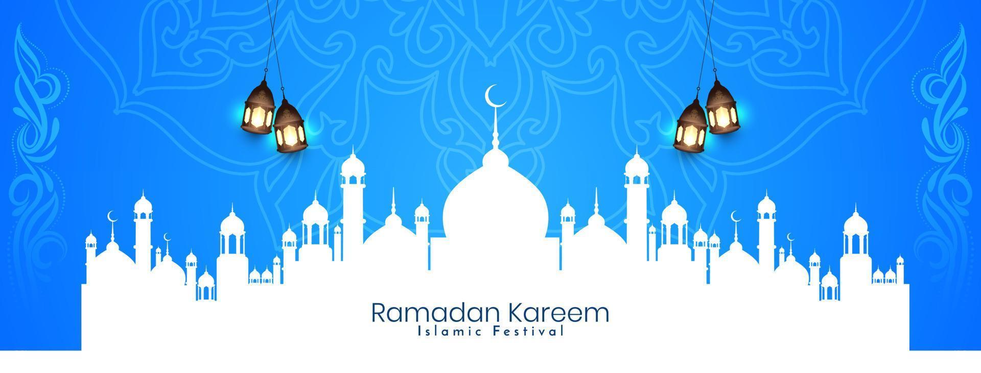 Ramadan Kareem islamic festival elegant decorative banner design vector